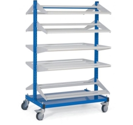 Mobile stocker 2 x 5 shelves without bins