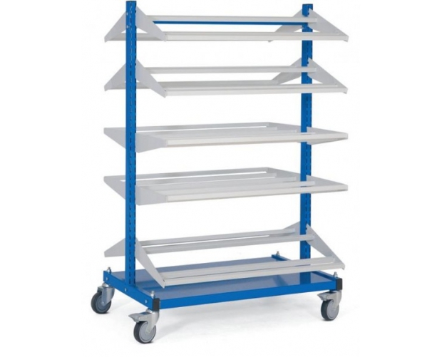 Mobile stocker 2 x 5 shelves without bins 