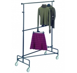 Mobile clothes rack 2 adjustable levels