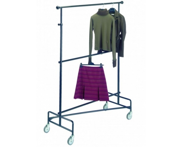 Mobile clothes rack 2 adjustable levels 