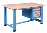 Industrial workbench with compartment with 4 drawers