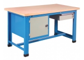 Workbench with compartment with door and individual drawer