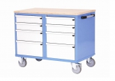 Mobile workbench 2 compartments 4 drawers