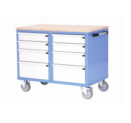 Mobile workbench 2 compartments 4 drawers