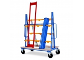 Trolley with 12 prong rack on rails