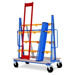 Trolley with 12 prong rack on rails