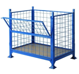 Pallet with mesh sides and folding half-door - format 1200 x 800 mm