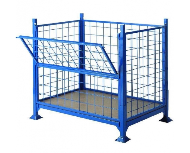 Pallet with mesh sides and folding half-door - format 1200 x 1000 mm 