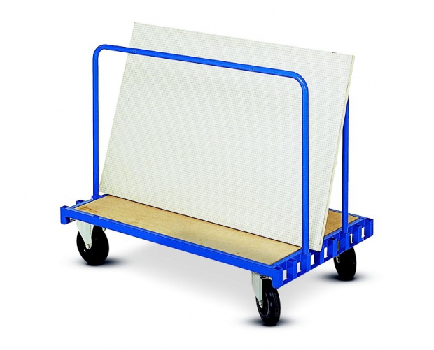 Panel carrier trolley with removable side covers 