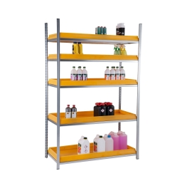 Zinc coated shelves with PE retention plate PROVOST