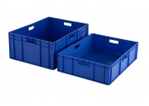 blue stackable crate