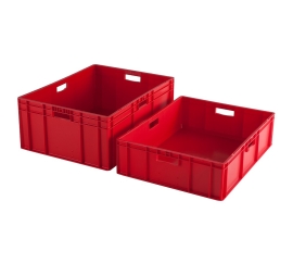 Red stackable crate 800 x 600 mm