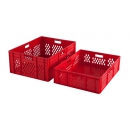 Red stackable crate 800 x 600 mm with perforated sides PROVOST