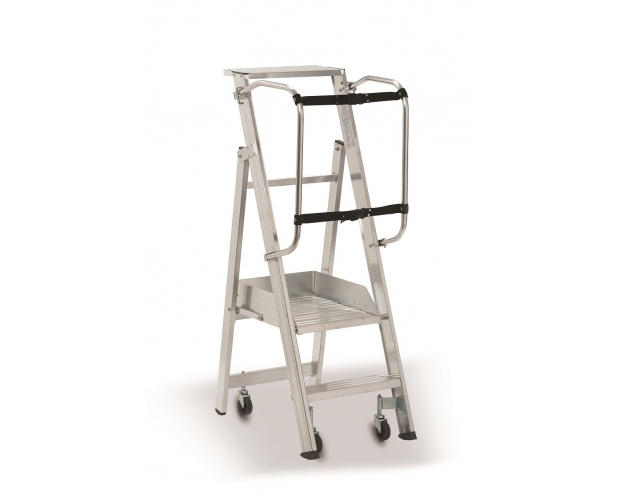 Secure stepladder 2 steps with hand rail 
