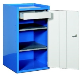 Tool cupboard width 500 mm 2 shelves 1 drawer